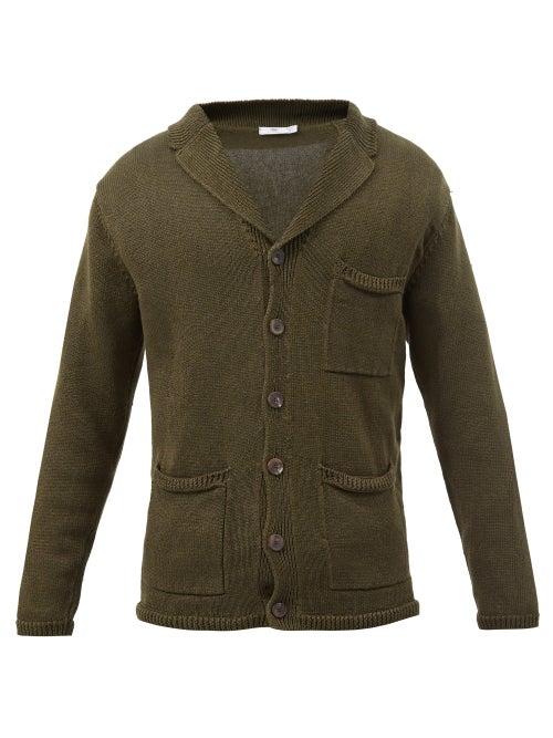 Inis Mein - Pub Washed-linen Cardigan - Mens - Khaki
