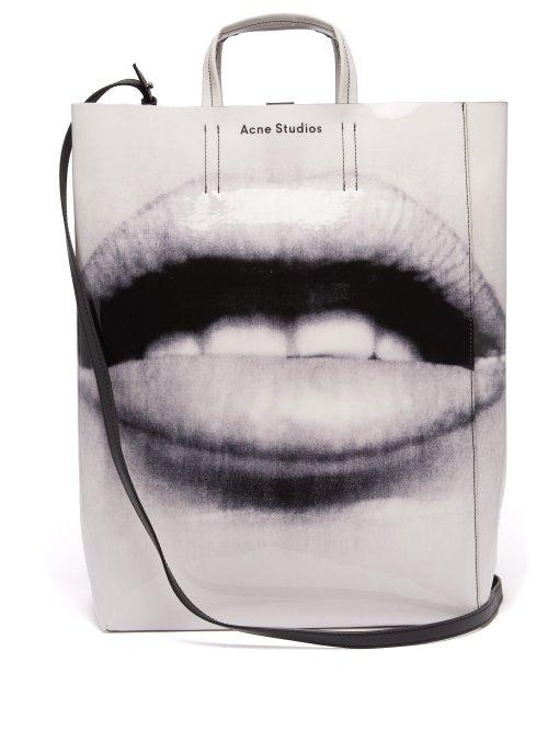 Matchesfashion.com Acne Studios - Baker Mouth Print Tote - Mens - Black White