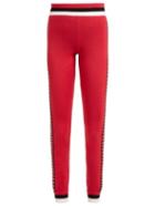Matchesfashion.com Fendi - High Rise Checked Wool Leggings - Womens - Red Multi