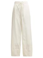 Matchesfashion.com Thierry Colson - Lou Lou Lace Trimmed Cotton Blend Trousers - Womens - White