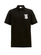 Matchesfashion.com Burberry - Logo-print Cotton-piqu Polo Shirt - Mens - Black