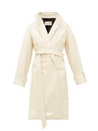 Matchesfashion.com Alexandre Vauthier - Oversized Double Breasted Patent Leather Coat - Womens - Ivory