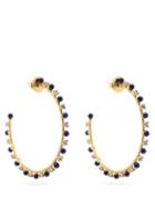 Matchesfashion.com Irene Neuwirth - Gumball Large Sapphire, Lapis & 18kt Gold Earrings - Womens - Blue Gold