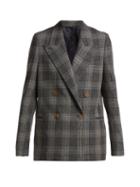 Matchesfashion.com Acne Studios - Double Breasted Prince Of Wales Checked Blazer - Womens - Grey
