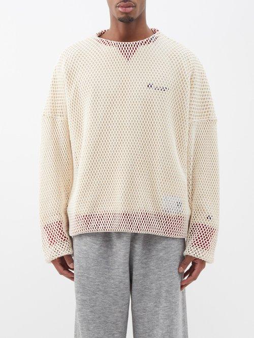Mihara Yasuhiro - X Champion Mesh-layer Cotton Sweatshirt - Mens - White