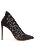 Francesco Russo Leopard-print Point-toe Velvet-devor Pumps