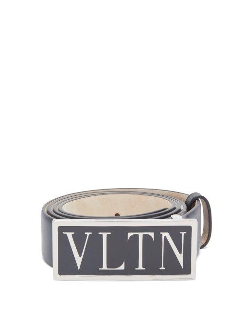 Matchesfashion.com Valentino - Vltn Leather Belt - Mens - Black
