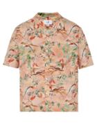 Matchesfashion.com Dunhill - Tropical Bird Print Silk Shirt - Mens - Pink Multi