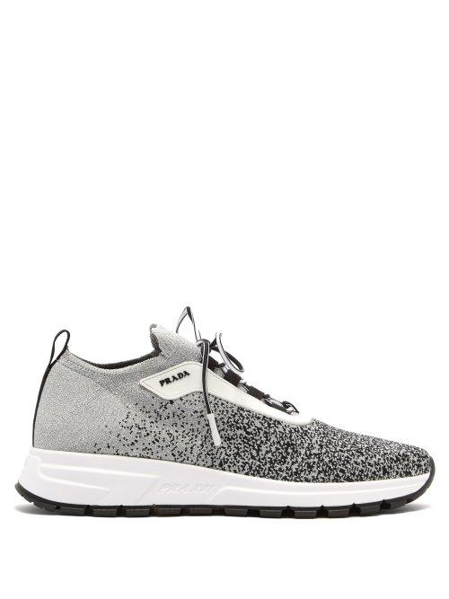 Matchesfashion.com Prada - Prax 01 Knit Trainers - Womens - Black Silver