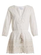 Athena Procopiou Sunday Morning Lace-up Cotton Playsuit