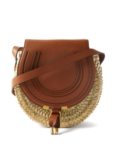 Chlo - Marcie Raffia And Leather Cross-body Bag - Womens - Tan