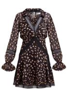 Matchesfashion.com Self-portrait - Floral Print Twist Front Mini Dress - Womens - Black Multi