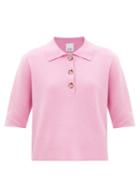 Allude - Cotton-blend Polo Shirt - Womens - Pink