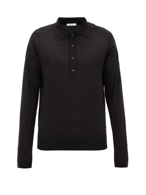 Matchesfashion.com The Row - Dylan Saddle-sleeve Silk-blend Polo Shirt - Mens - Black