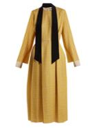 Fendi Abito Pop High-neck Chevron Midi Dress