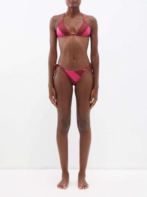 Zimmermann - Tiggy Striped Triangle Bikini - Womens - Pink Stripe