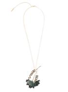 Marni Crystal-embellished Leather Flower Necklace