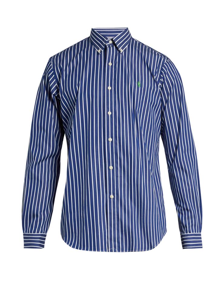 Polo Ralph Lauren Bengal-striped Logo-embroidered Cotton Shirt