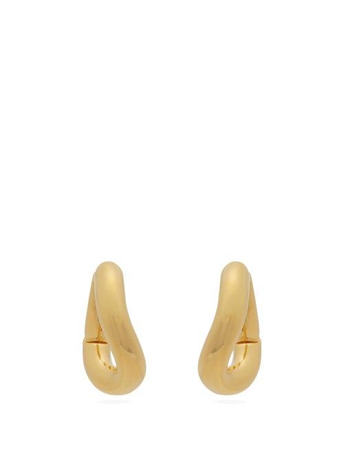 Matchesfashion.com Balenciaga - Distorted Hoop Earrings - Womens - Gold
