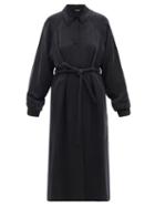 Matchesfashion.com Kassl Editions - Couture Belted Brushed-technical Trench Coat - Womens - Black