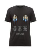 Matchesfashion.com Versace - Jewel Print Cotton Jersey T Shirt - Mens - Black
