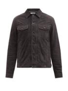 Officine Gnrale - Liam Pleated-placket Suede Jacket - Mens - Grey