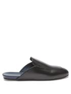 Matchesfashion.com Inabo - Slowfer Leather And Suede Slippers - Mens - Black