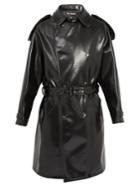 Raf Simons Double-breasted Belted Faux-leather Trench Coat