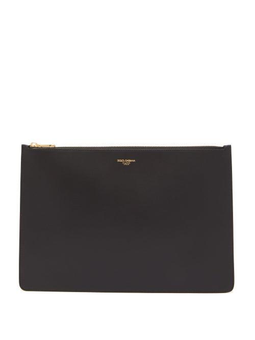 Matchesfashion.com Dolce & Gabbana - Mediterraneo Leather Pouch - Mens - Black