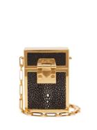 Matchesfashion.com Mark Cross - Nicole Stingray And Gold Plated Brass Bag - Womens - Black Multi