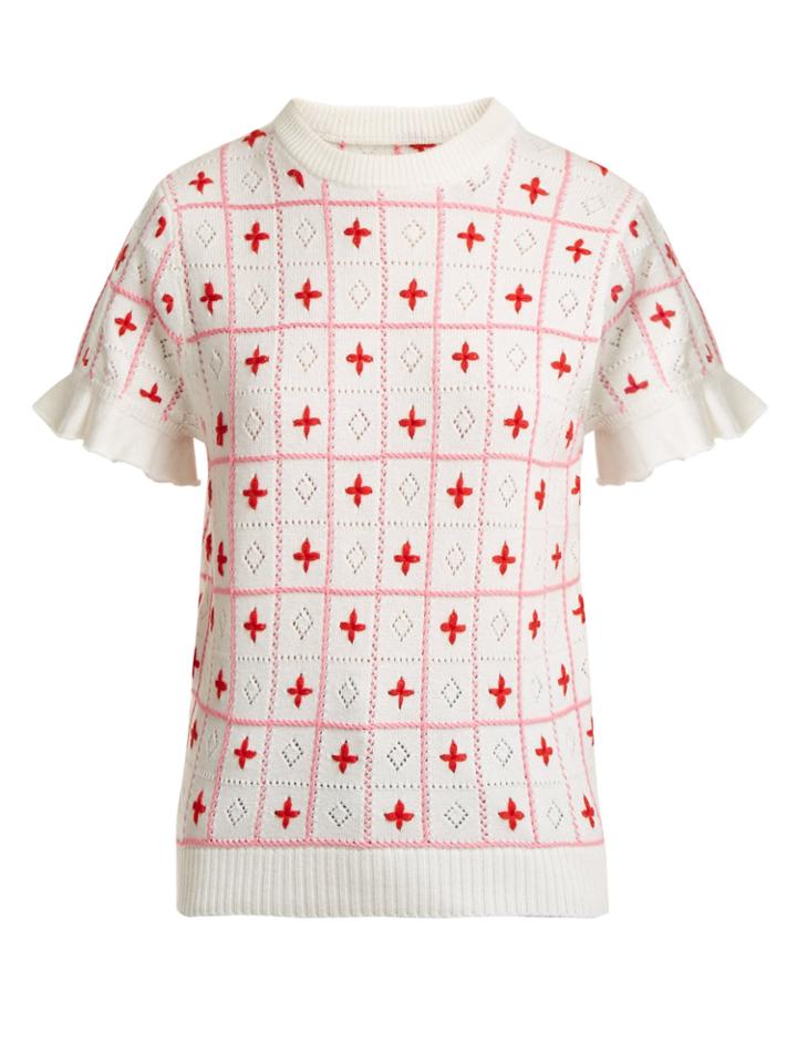 Shrimps Fio Embroidered Wool-blend Sweater
