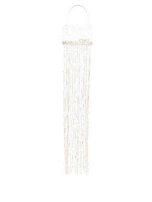 Matchesfashion.com Jacquemus - Espelho Micro Fringed Leather Bag - Womens - Beige