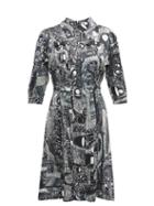 Matchesfashion.com Charles Jeffrey Loverboy - Abstract Print Pleat Front Silk Dress - Womens - Black White