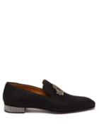 Mens Shoes Christian Louboutin - Captain Colonnaki Checked-jacquard Tweed Loafers - Mens - Black