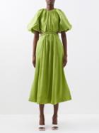 Aje - Capucine Cutout Linen-blend Dress - Womens - Green