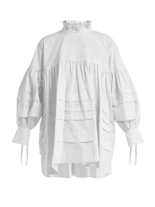 Matchesfashion.com Cecilie Bahnsen - Alberte Cotton Blouse - Womens - White