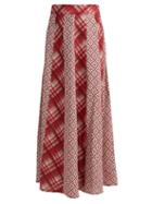 Matchesfashion.com D'ascoli - Havana Patchwork Print Cotton Skirt - Womens - Red Print