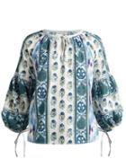 Matchesfashion.com D'ascoli - Printed Cotton Blouse - Womens - Blue Print