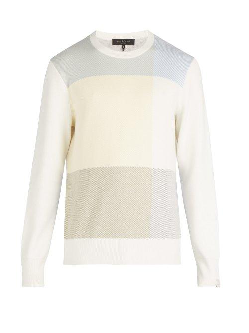 Matchesfashion.com Rag & Bone - Mitch Jacquard Knit Cotton Blend Sweater - Mens - White Multi