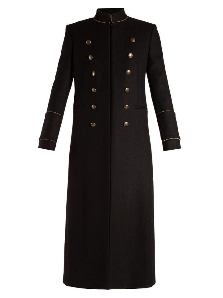 Saint Laurent Single-breasted Felt Officer Coat