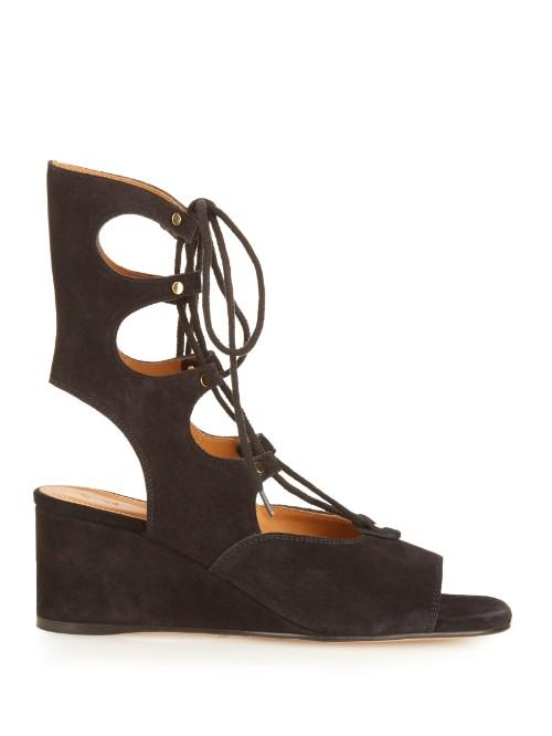 Chloé Foster Lace-up Wedge Sandals