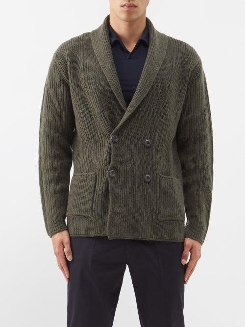 Thom Sweeney - Double-breasted Cashmere Cardigan - Mens - Green