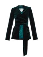 Matchesfashion.com Galvan - Winter Velvet Wrap Jacket - Womens - Dark Green