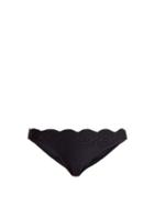 Matchesfashion.com Stella Mccartney - Scallop Edged Broderie Anglaise Bikini Briefs - Womens - Navy