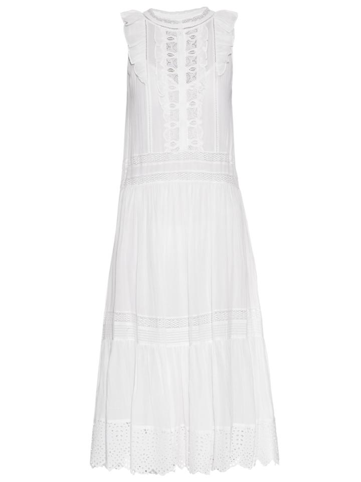 Rebecca Taylor Sleeveless Ruffle-trimmed Cotton-voile Dress