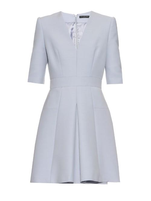 Alexander Mcqueen V-neck Wool And Silk-blend Dress