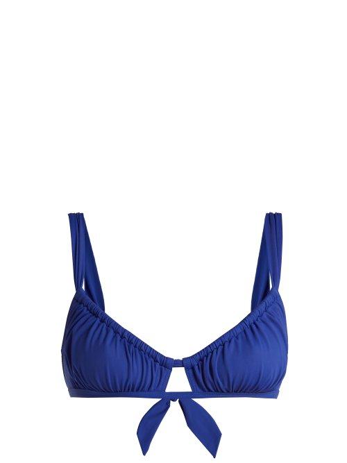 Matchesfashion.com Three Graces London - Bridget Bikini Top - Womens - Dark Blue