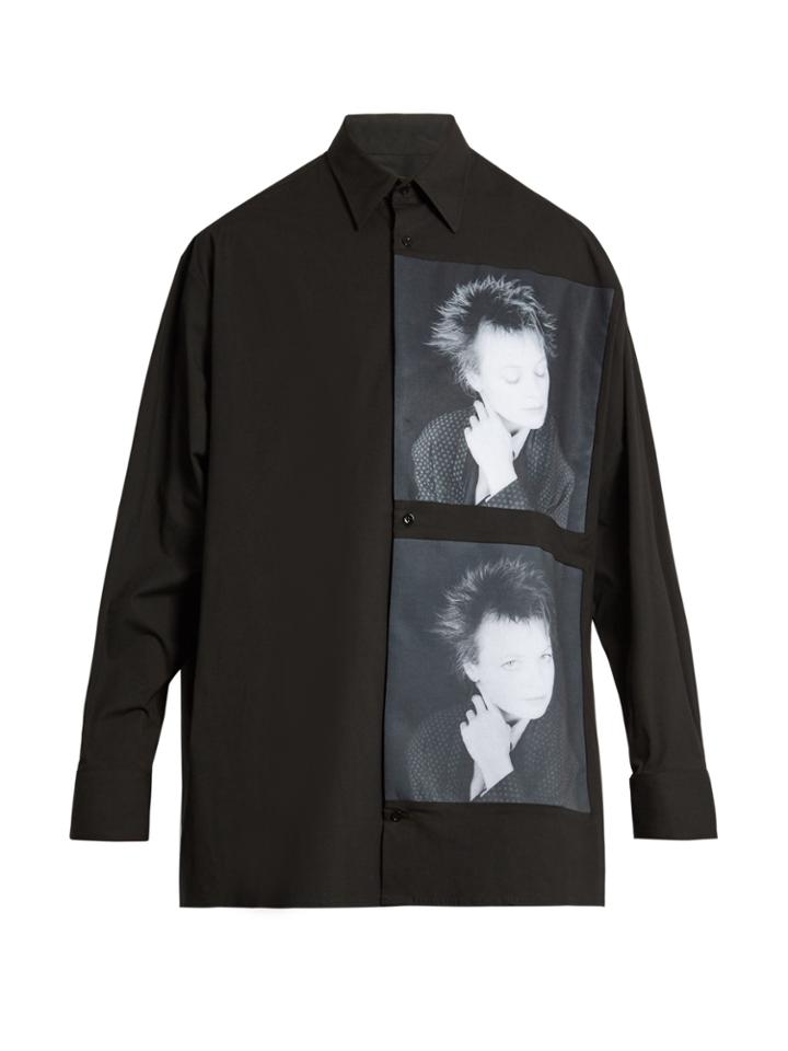 Raf Simons Laurie Anderson-print Stretch-cotton Shirt
