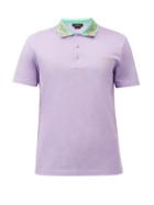 Matchesfashion.com Versace - Sequin-collar Cotton-piqu Polo Shirt - Mens - Purple