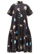 Matchesfashion.com Lee Mathews - Bloomsbury Floral-print Cotton Shirt Dress - Womens - Black Print